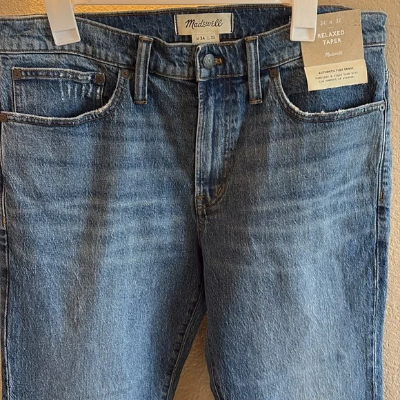 Madewell Relaxed Taper Authentic Flex Denim Jeans/ Size 34 X 32/ NWT - Picture 6 of 10